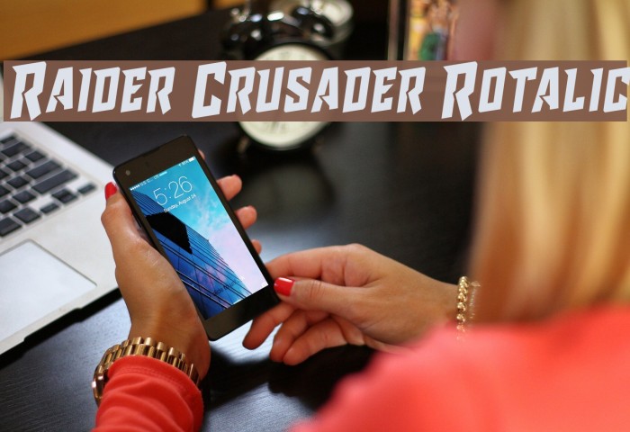 Raider Crusader Rotalic Font examples