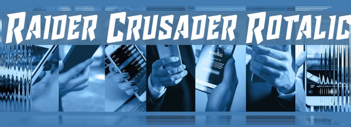 Raider Crusader Rotalic Font examples