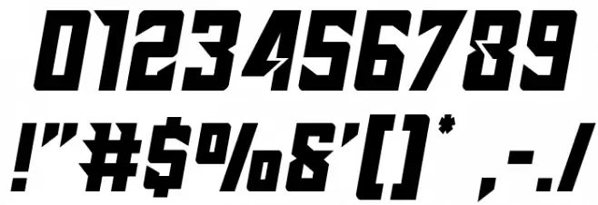 Raider Crusader Semi-Straight Font OTHER CHARS