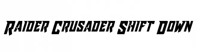 Raider Crusader Shift Down  Frei Schriftart Herunterladen