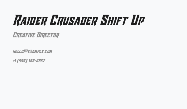 Raider Crusader Shift Up Business Card