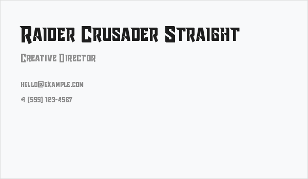 Raider Crusader Straight Business Card