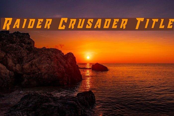 Raider Crusader Title Font examples