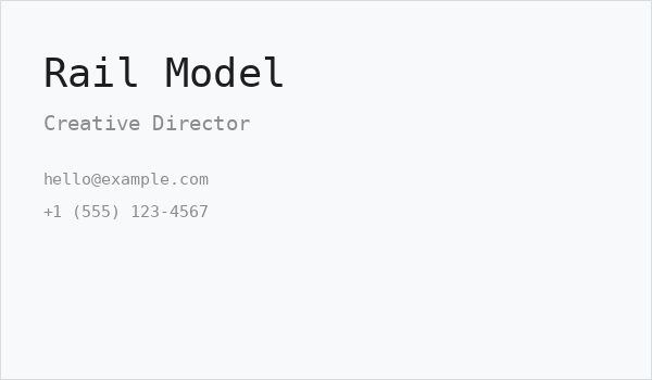 Rail Model Business Card