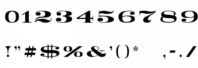 Railroad Roman 1916 Normal Font OTHER CHARS
