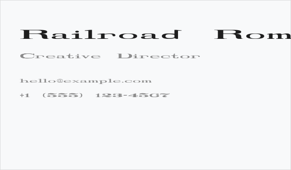 Railroad Roman 1916 Ultra-Expanded Business Card