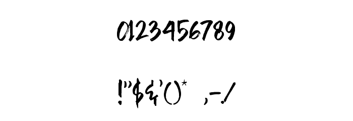 Rain Brush Font OTHER CHARS