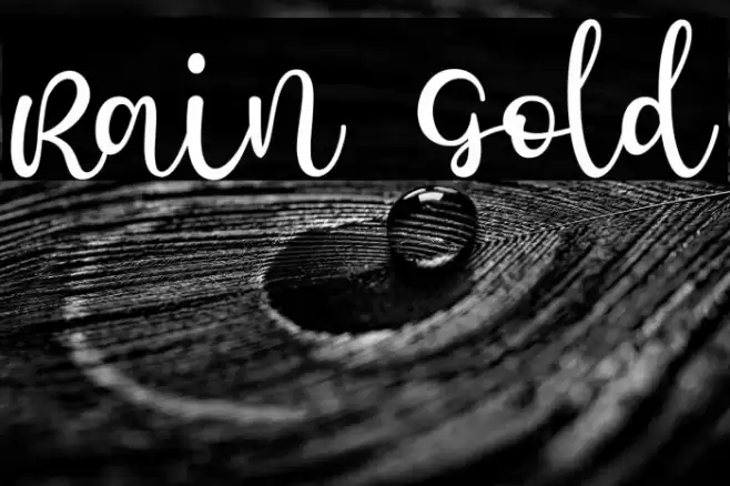 Rain Gold Font examples