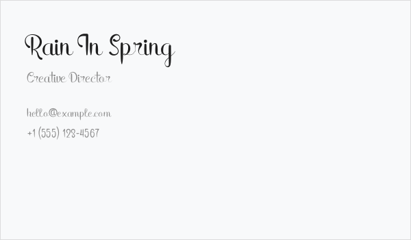 Rain In Spring Business Card