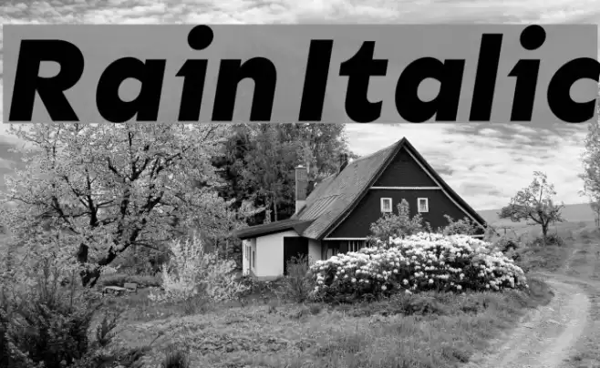 Rain Italic Font examples