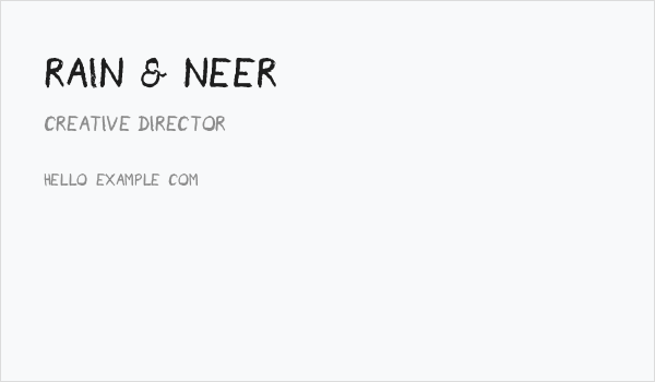 Rain & Neer Business Card