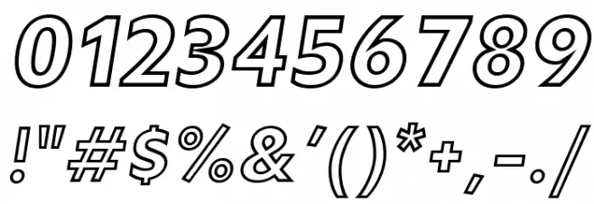 Rain Outline Italic Font OTHER CHARS