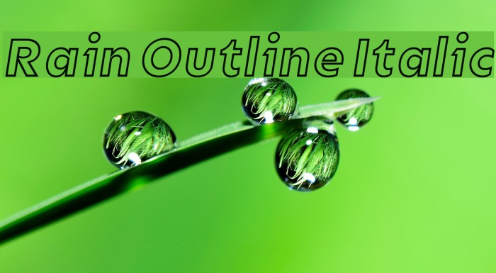 Rain Outline Italic Font examples