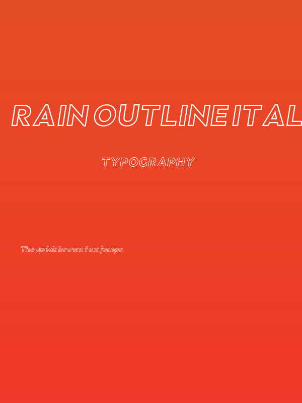 Rain Outline Italic Poster