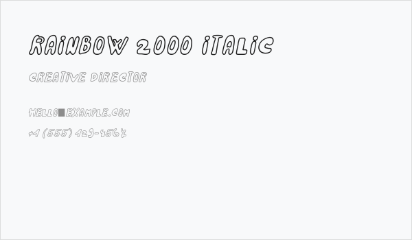 Rainbow 2000 Italic Business Card