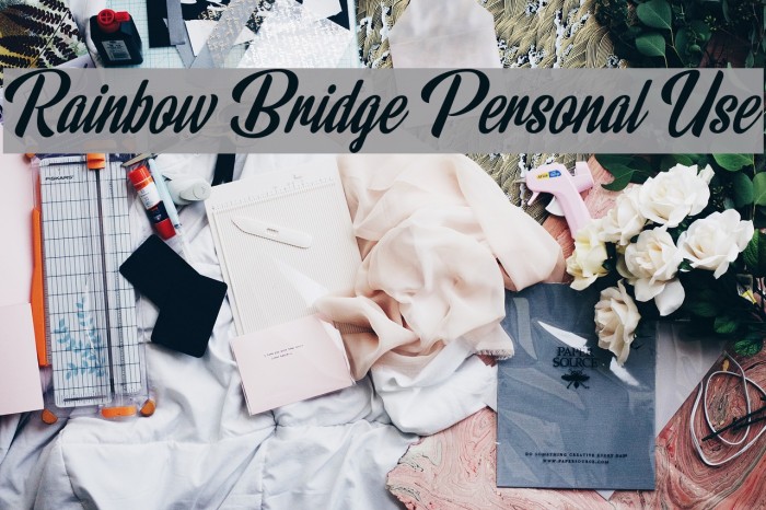 Rainbow Bridge Personal Use Font examples