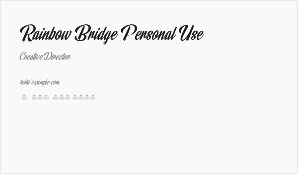 Rainbow Bridge Personal Use Business Card