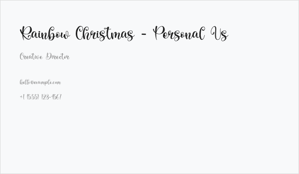 Rainbow Christmas - Personal Us Business Card