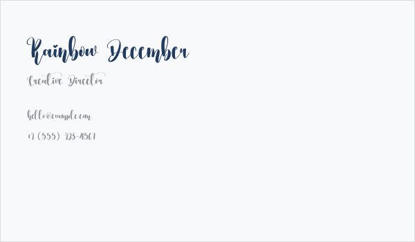 Rainbow December Business Card
