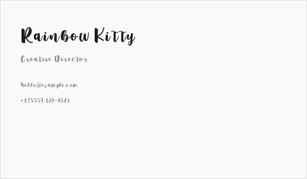 Rainbow Kitty Business Card