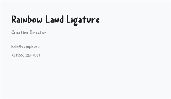 Rainbow Land Ligature Business Card
