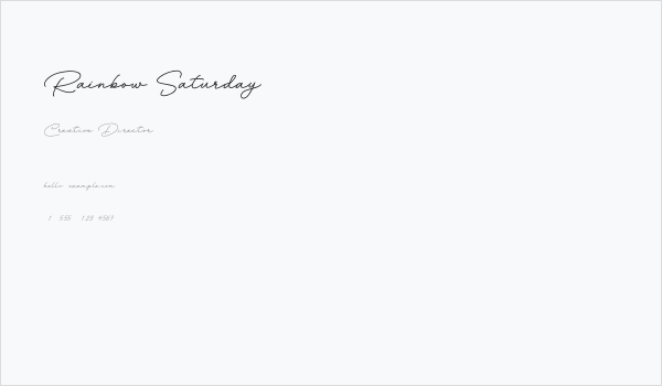 Rainbow Saturday Business Card