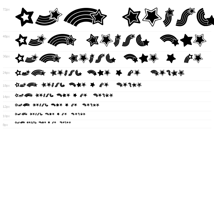 Rainbow Stars Regular Waterfall