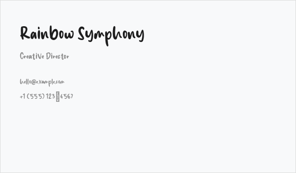 Rainbow Symphony Business Card