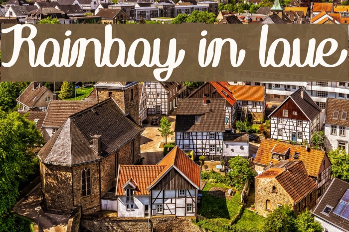 Rainboy in love Font examples