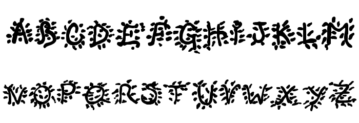 Raindrops Font LOWERCASE