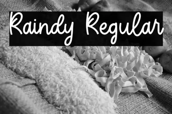Raindy Regular Caratteri examples
