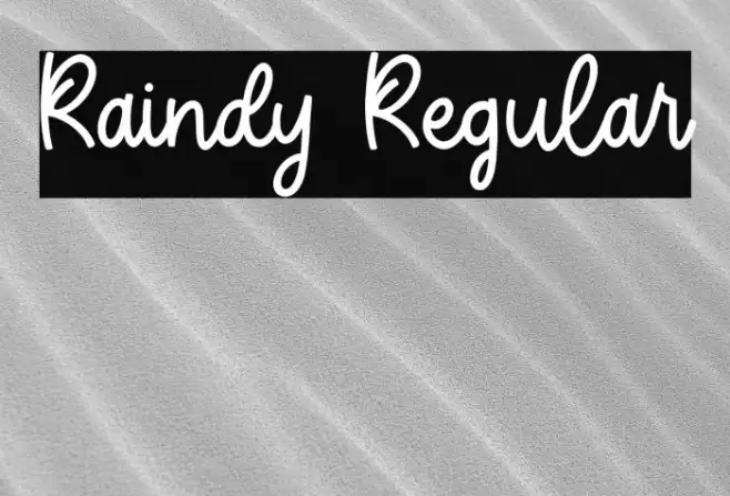 Raindy Regular Caratteri examples