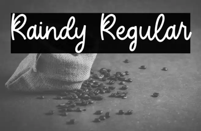 Raindy Regular Caratteri examples
