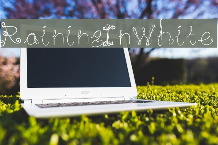 RainingInWhite Font examples