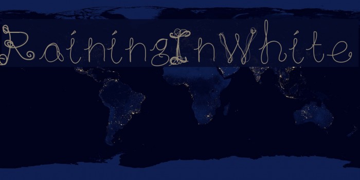 RainingInWhite Font examples