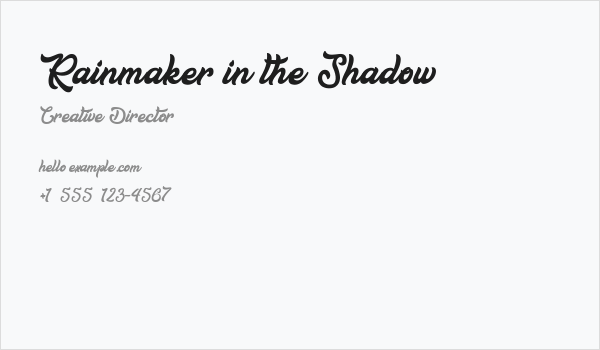 Rainmaker in the Shadow Business Card