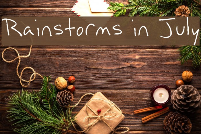 Rainstorms in July Font examples