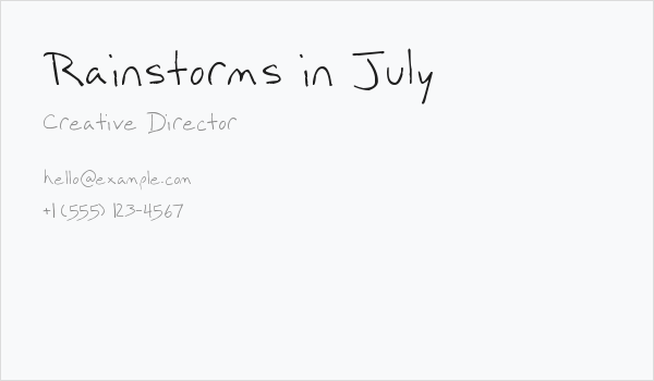 Rainstorms in July Business Card