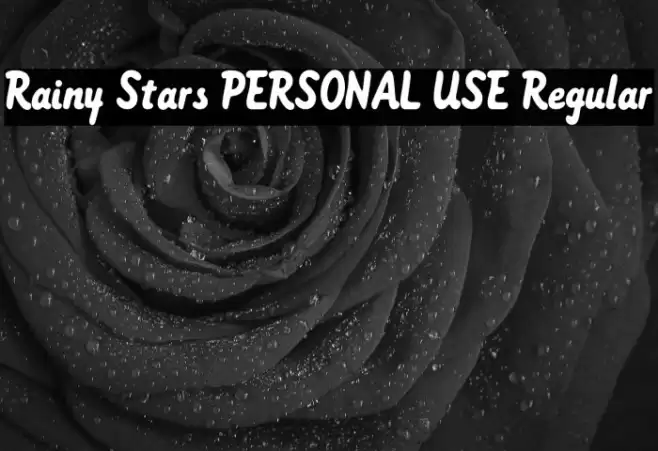Rainy Stars PERSONAL USE Regular Font examples