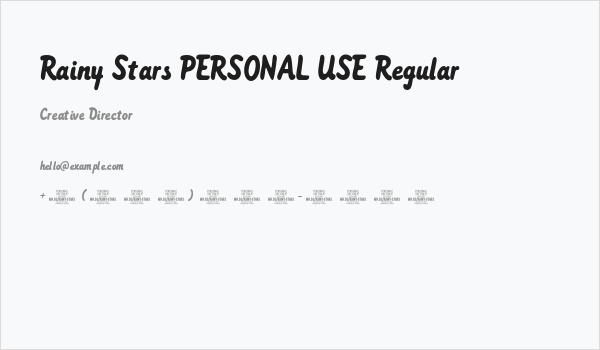 Rainy Stars PERSONAL USE Regular Business Card