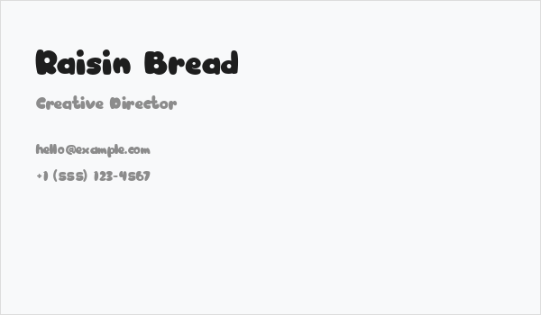 Raisin Bread Business Card