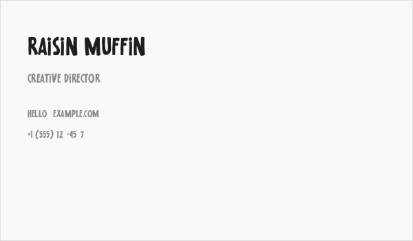 Raisin Muffin Business Card