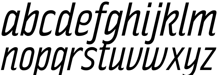 RakeslyBk-Italic Font LOWERCASE
