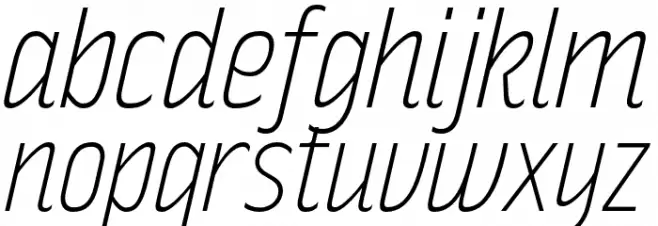 RakeslyEl-Italic Caratteri MINUSCOLO
