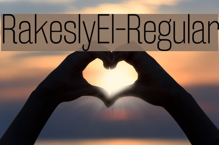 RakeslyEl-Regular Font examples