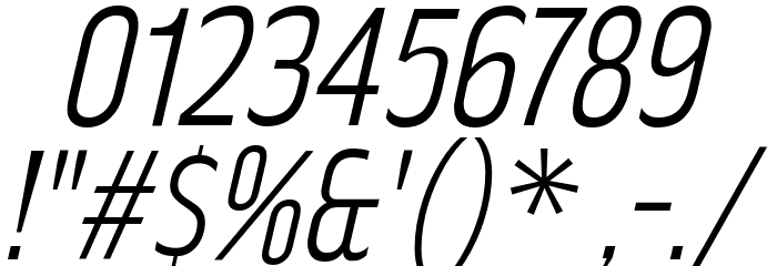 RakeslyLt-Italic Font OTHER CHARS
