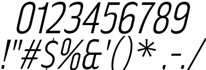 RakeslyLt-Italic Font OTHER CHARS