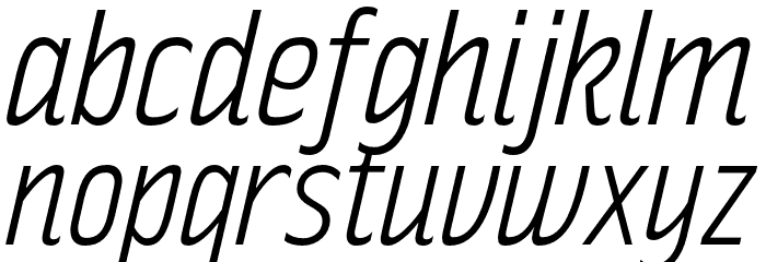RakeslyLt-Italic Font LOWERCASE