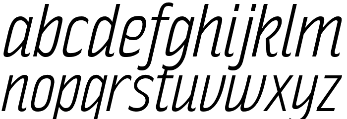 RakeslyLt-Italic Font LOWERCASE