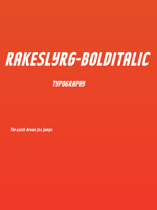 RakeslyRg-BoldItalic Poster